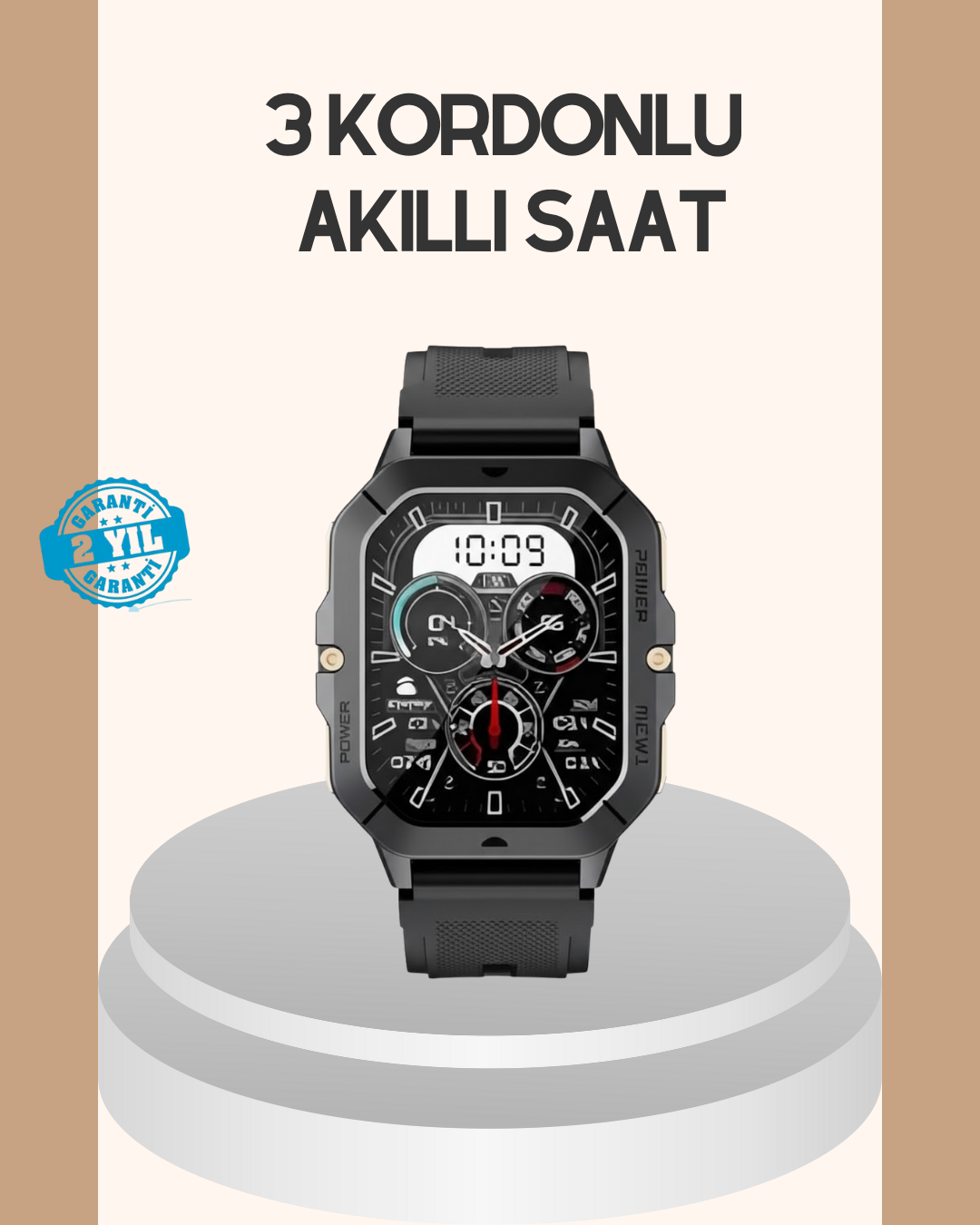 3 Kordonlu Akıllı Saat Uzun Pil Süreli - Standart / Standart