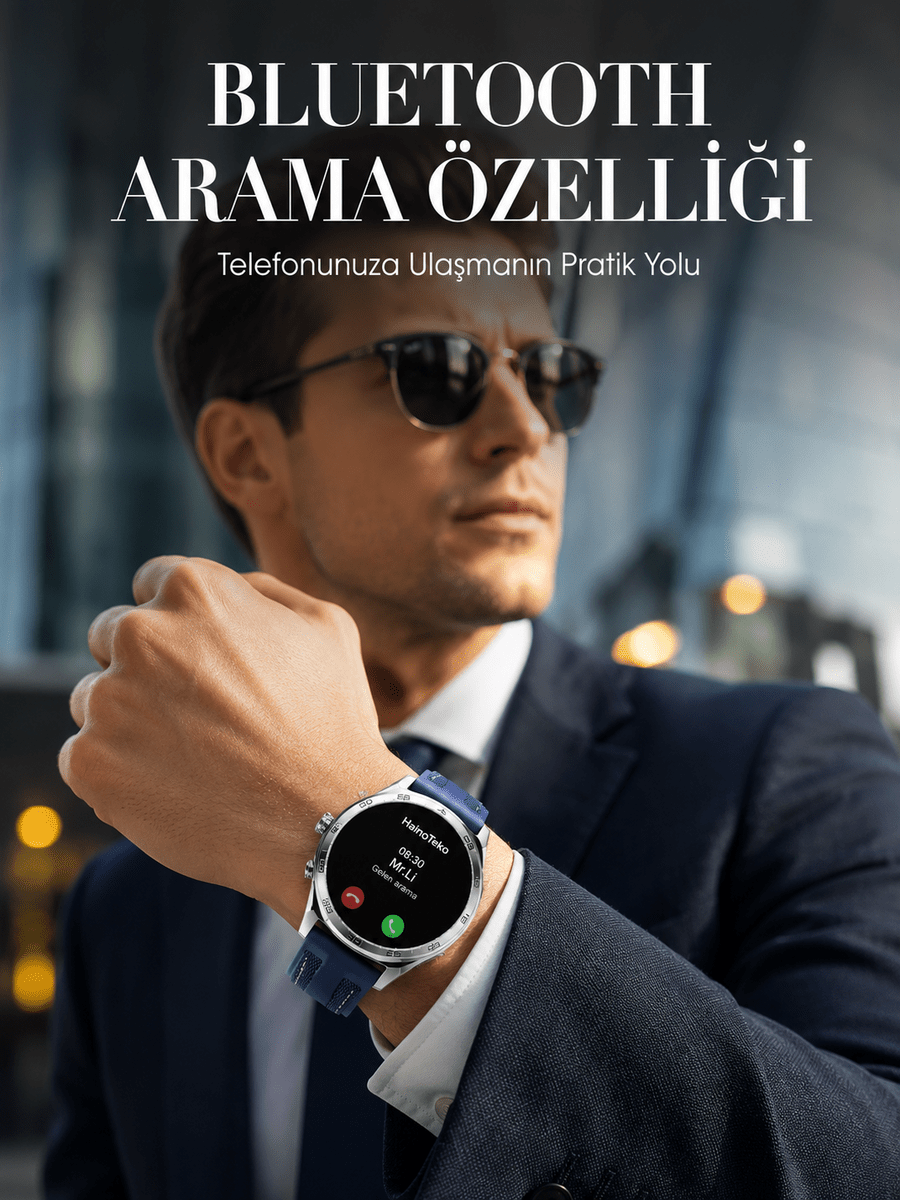Bluetooth Arama Destekli Uzun Pil Ömürlü Akıllı Saat 3 Kordonlu - Standart / Standart