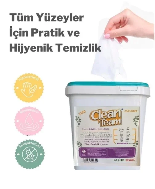Clean Team Clean Team Beyaz Sabun Kokulu Islak Temizlik Havlusu 250 Adet – Standart / Standart