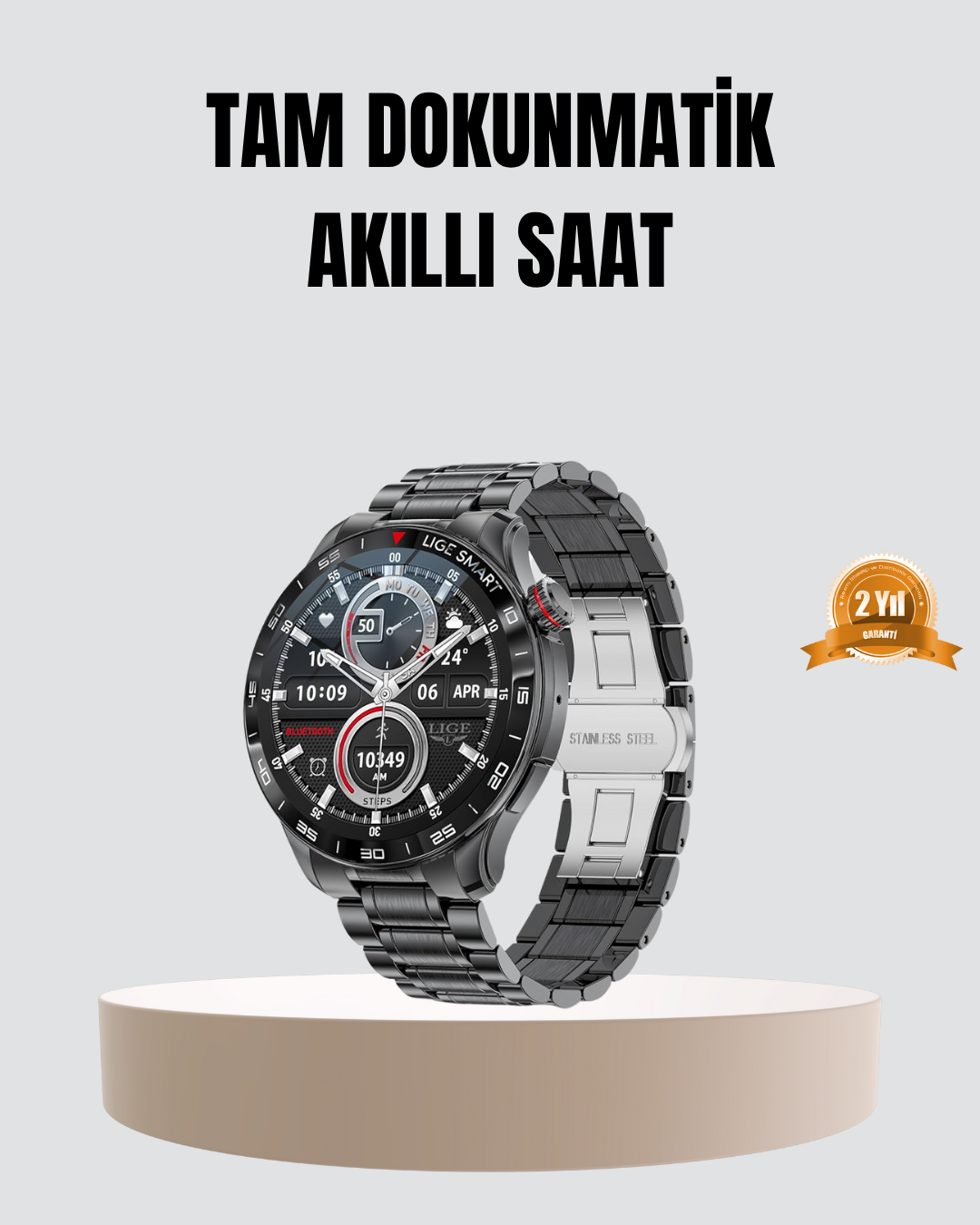 100mAh Şarjlı Akıllı Saat – Mesaj Bildirimi, Müzik Kontrolü ve Ergonomik Tasarım