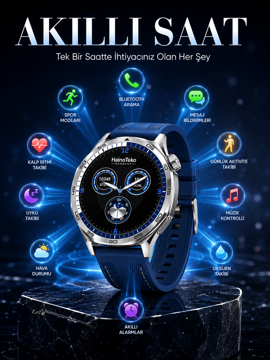 Uzun Süreli Pil Ömrüne Sahip AMOLED Akıllı Saat 3 Kordonlu Tasarım - Standart / Standart