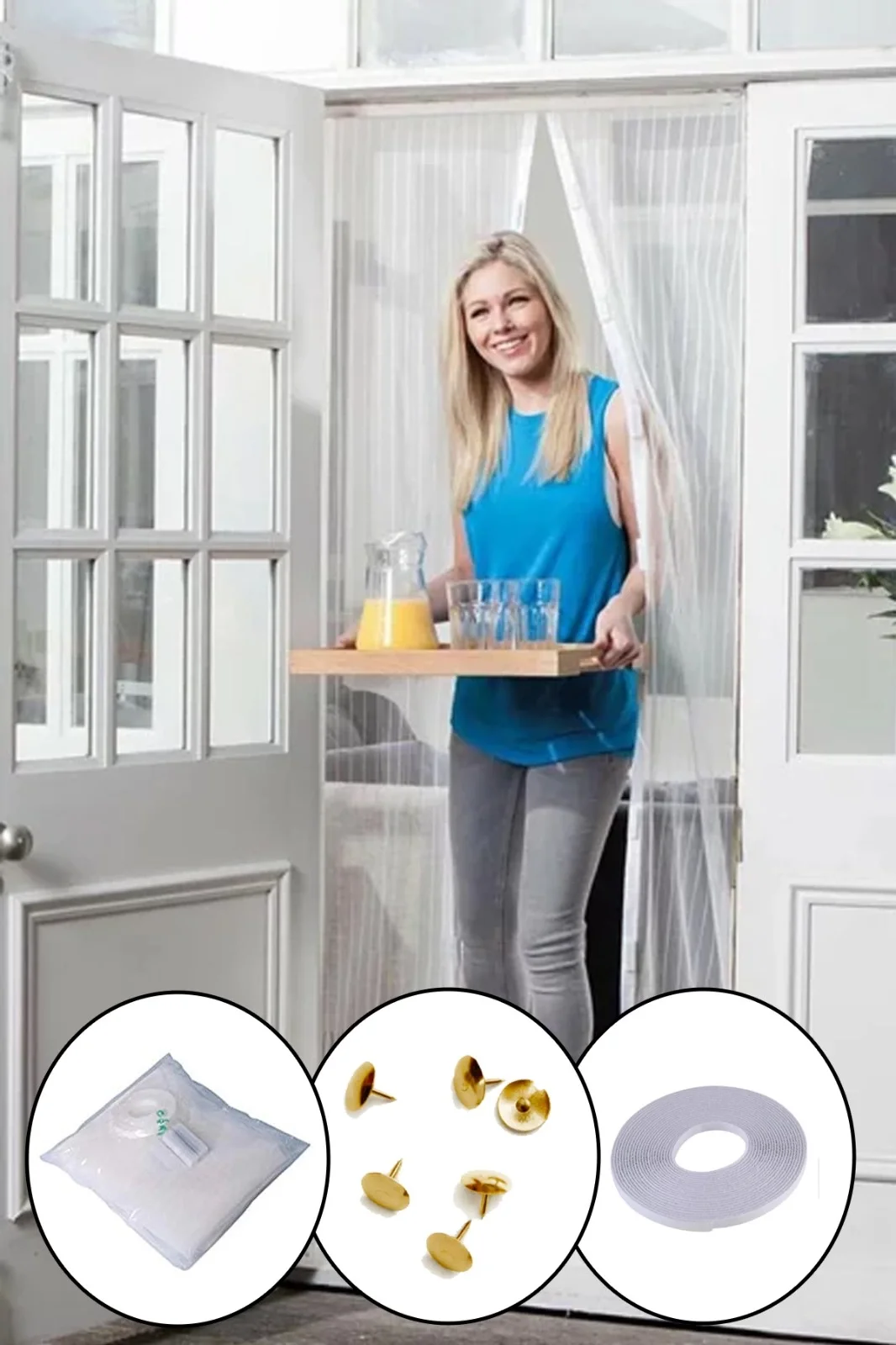 Egonex Mıknatıslı Kapı Sinekliği Tül Perde 105 X 210 Cm – Standart / Standart