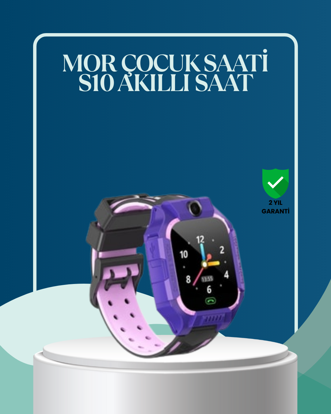 S10 Mor Çocuk Takip Saati Elektronik Bariyer ve Sesli Mesaj Destekli