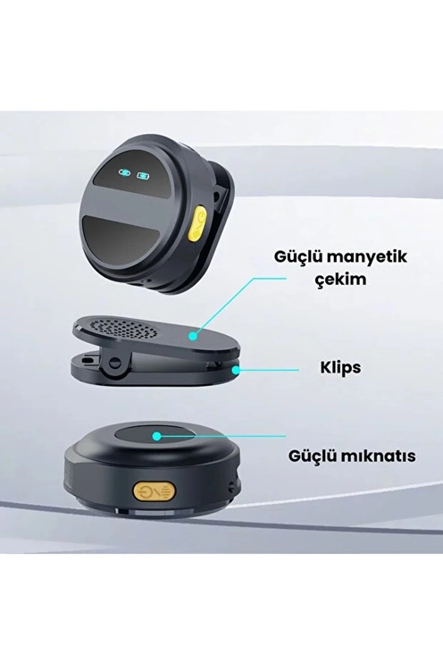 2 Adet Profesyonel Kablosuz Yaka Mikrofonu Lighting Uyumlu Manyetik Klipsli