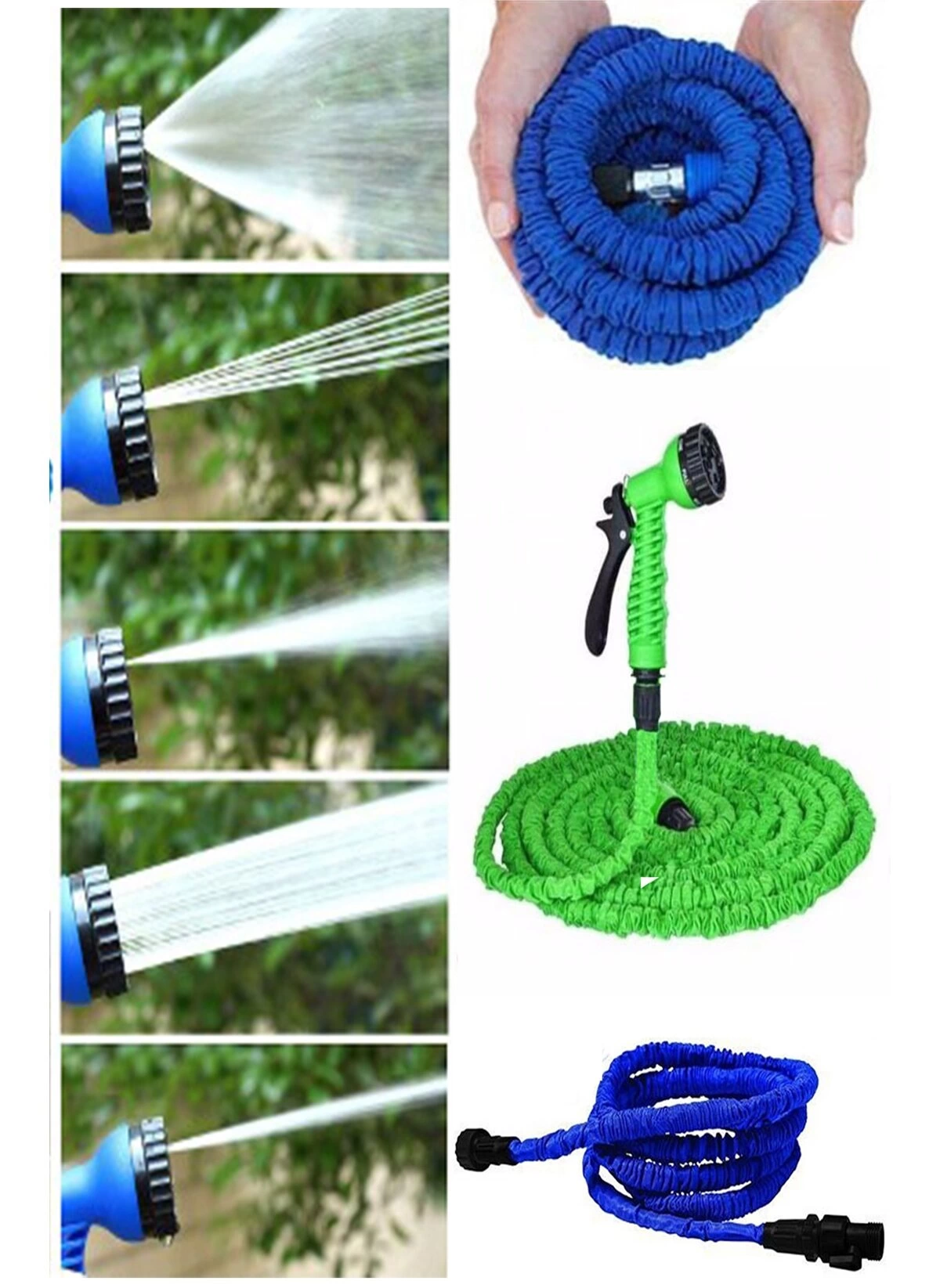 22.5 Metre Uzayan Bahçe Sulama Araç Yıkama Hortumu 7 Kademeli Başlık