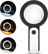 30x 12ışıklı Büyüteç Taşınabilir Çıft Katmanlı Optik Cam Okuma Büyüteç 229018