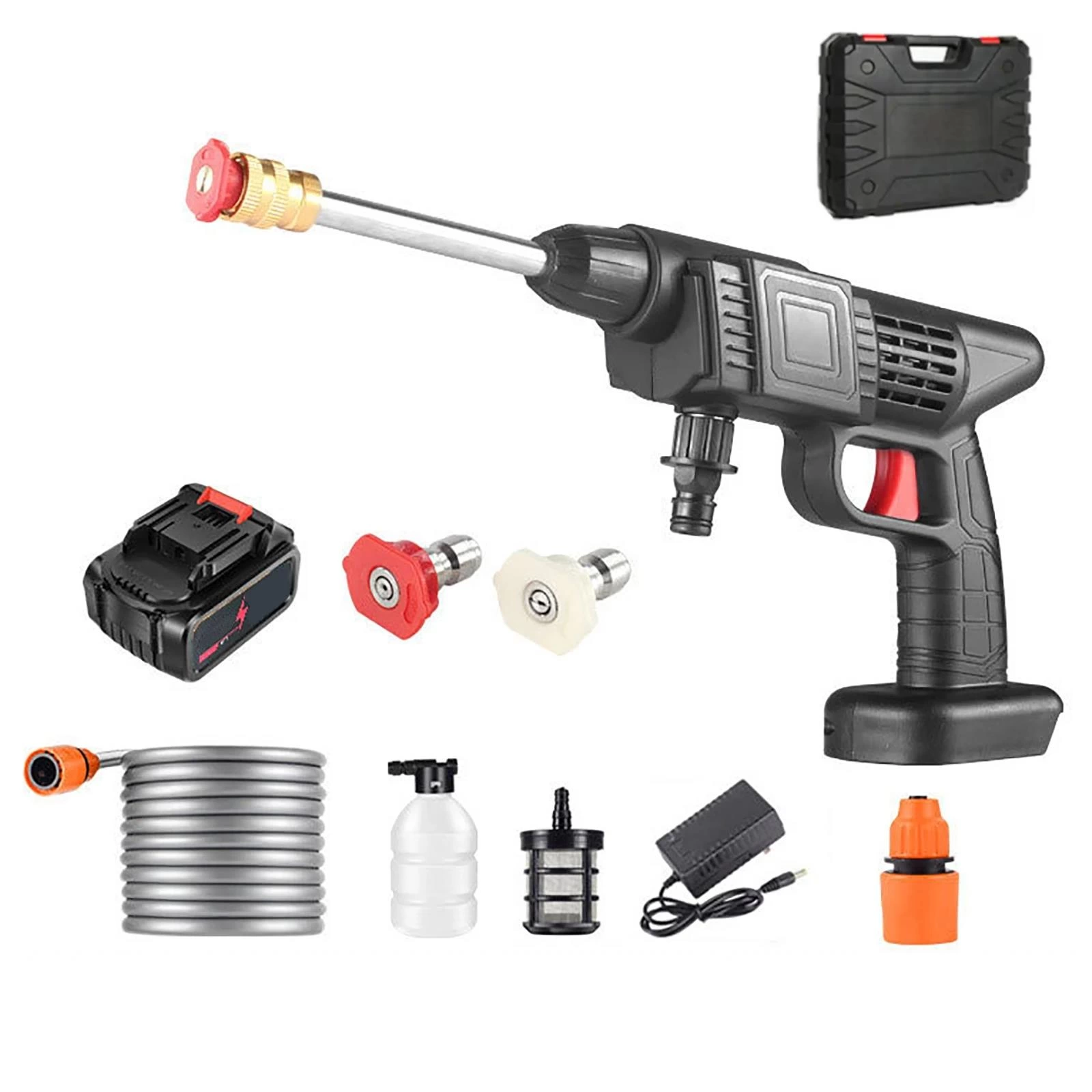 48v Şarjlı Çift Bataryalı Taşınabilir Basınçlı Oto Yıkama Bahçe Sulama Makinesi