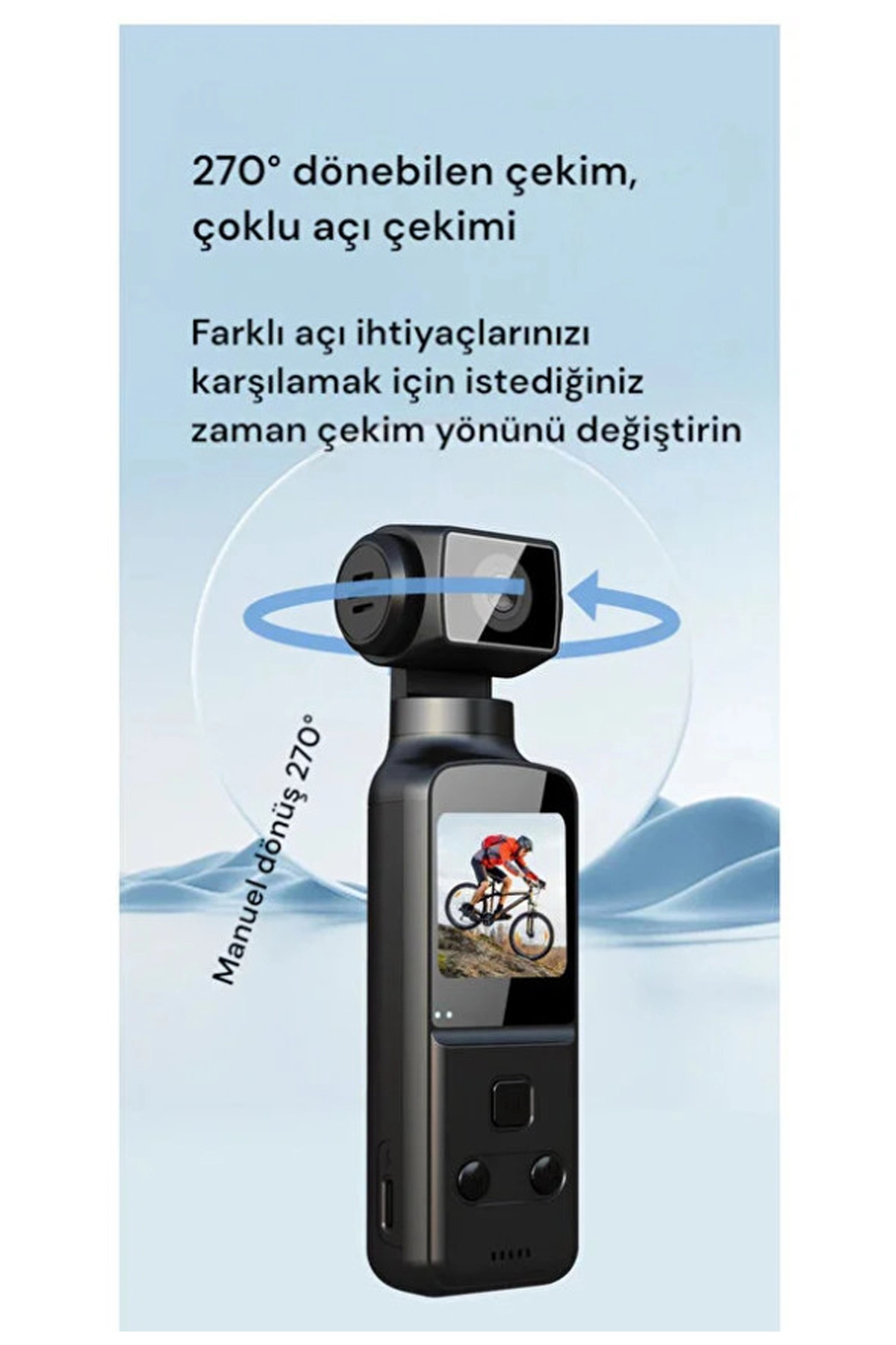 4k Ultra Hd 270° Döndürülebilir Su Geçirmez Wifi Vlog Spor Ve Aksiyon Kamerası