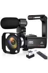 4k Vlog Dijital Video Kamera Wifi 48mp 16x Kaydedici Fotoğrafçılık 3.0’’ıps Dokunmatik Ekran Mikrofon Çift Batarya