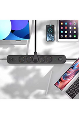 5 Prizli Akım Korumalı Uzatma Kablosu | 2xusb-a + 2xusb-c | 3680w - 2m Kablo