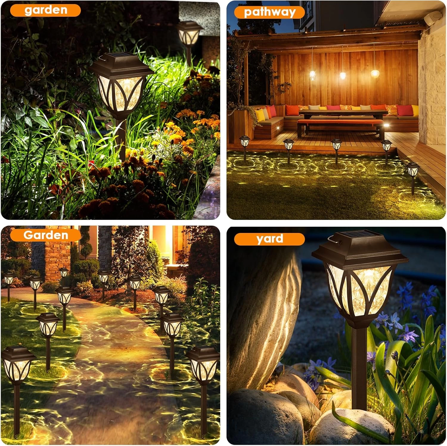 6'lı Solar Bahçe Aydınlatması Beyaz Işık Mz-304