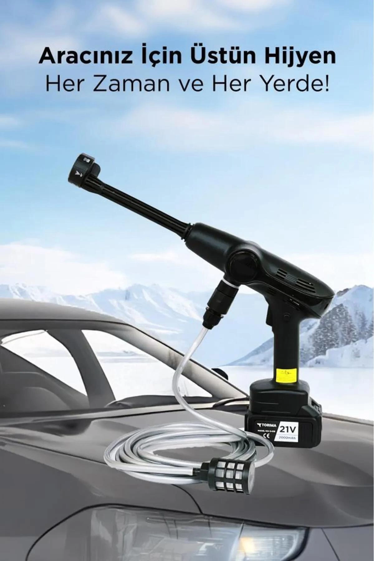 Akülü Şarjlı Yüksek Basınçlı Oto Araba Bahçe Yıkama,temizleme Su Sı