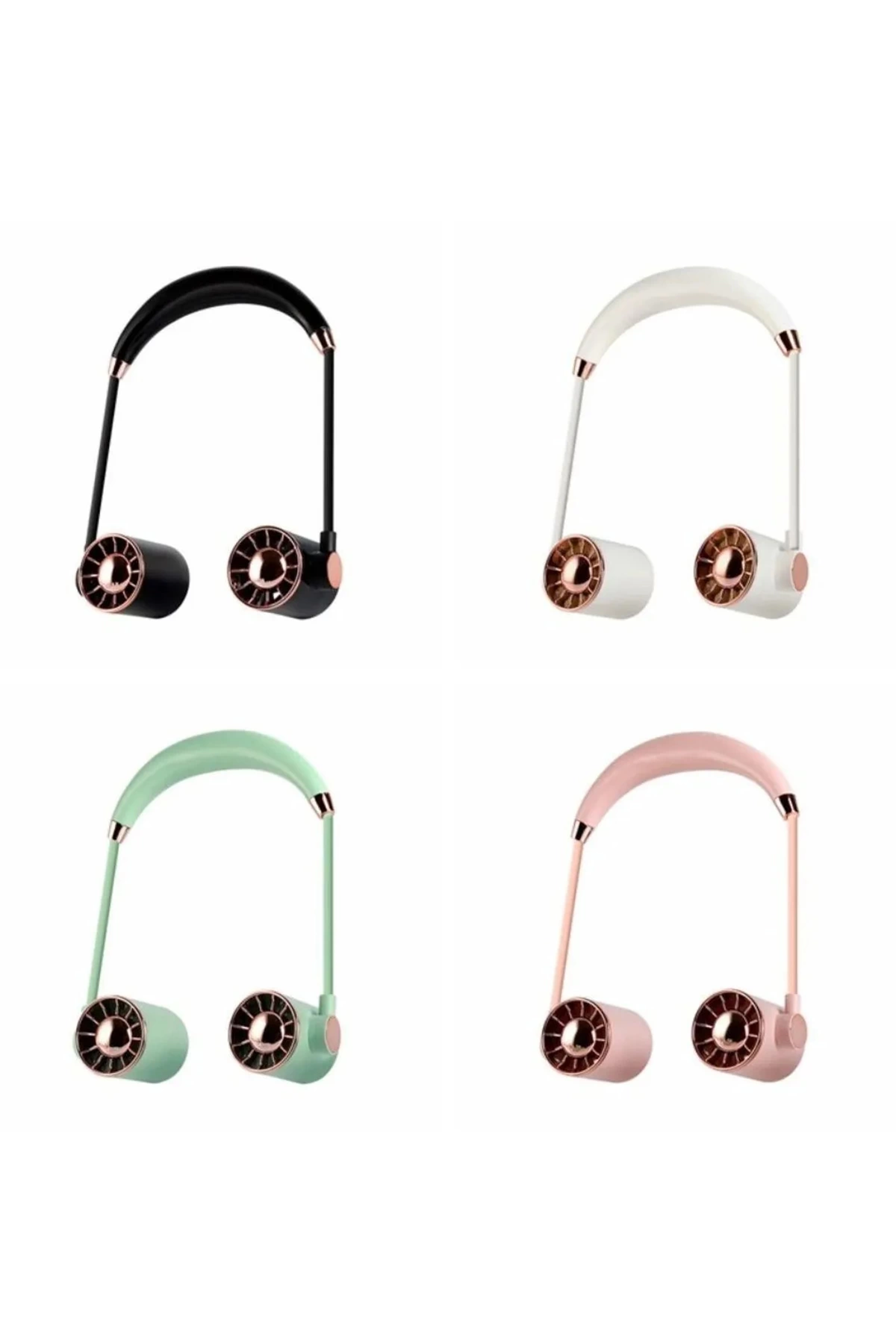 Boyunluk Fan Hava Soğutucu Vantilatör Boyuna Asmalı Şarjlı 3 Kademeli Mini Klima Siyah