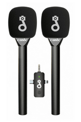 Çift Mikrofonlu Profosyonel Kablosuz Yüksek Kaliteli Ses Kaydı Röportaj Mikrofonu