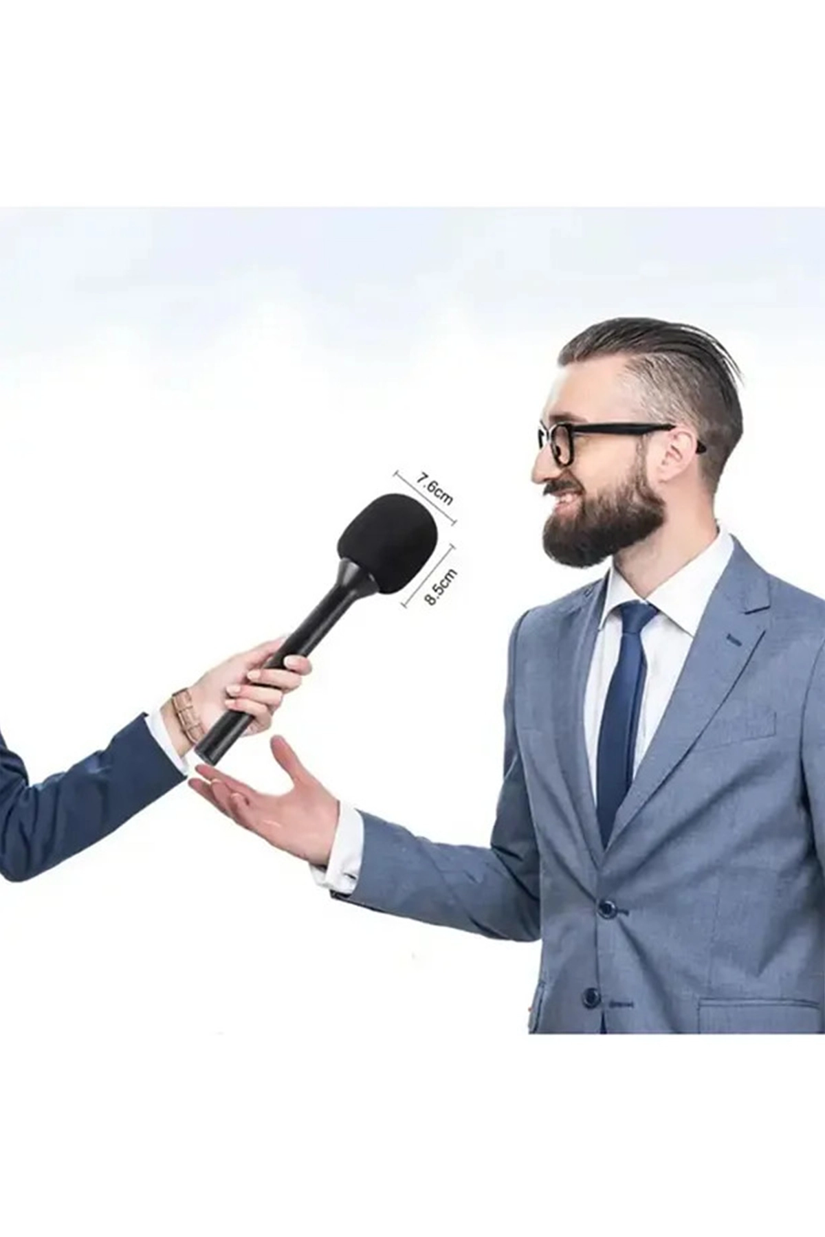 Çift Mikrofonlu Profosyonel Kablosuz Yüksek Kaliteli Ses Kaydı Röportaj Mikrofonu