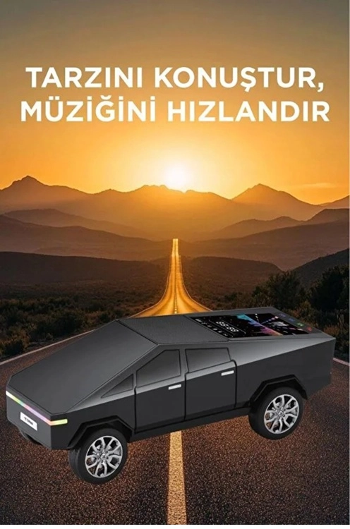 D68 Cyber Model Araba Tasarımlı Bluetooth Hoparlör 15w Güçlü Ses Rgb Led /tws/usb Siyah