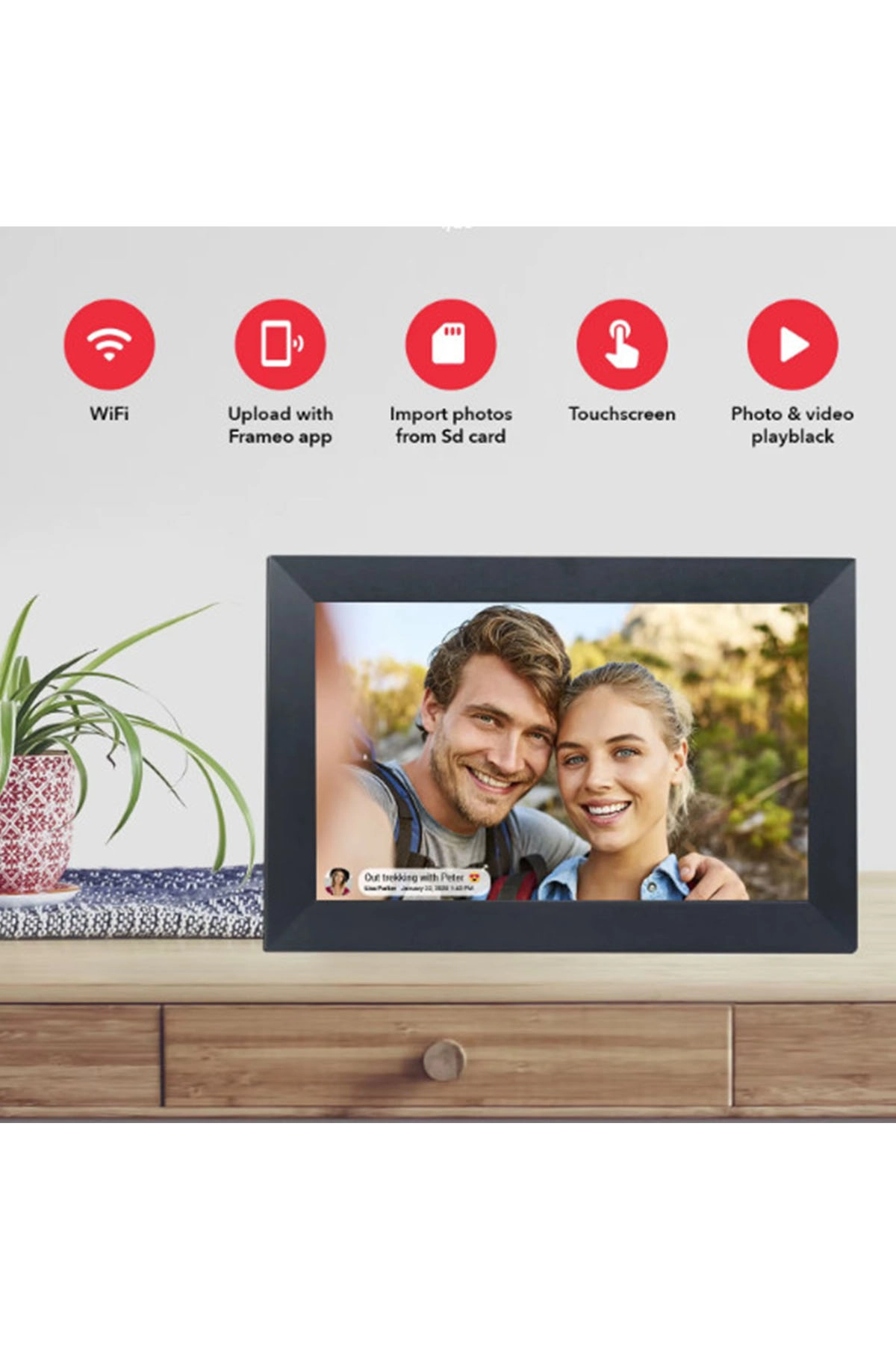 Dijital Fotoğraf Çerçevesi Wifi 10.1 İnç 32gb Dokunmatik Ekran, Uygulama Üzerinden Fotoğraf/video Paylaşımı