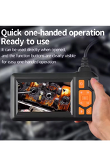 Ekranlı 3 Kameralı 10 Mt Hafıza Kart Destekli Sert Kablo Yılan Endoskop Kamera 8 Mm 4.3 Inc