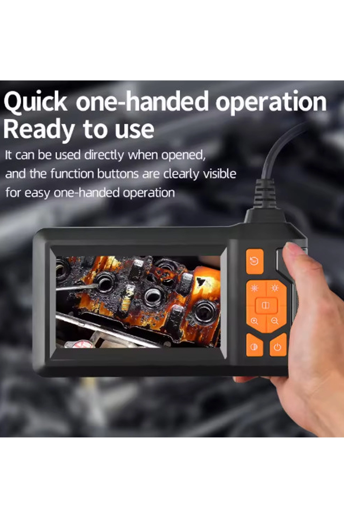 Ekranlı 3 Kameralı 10 Mt Hafıza Kart Destekli Sert Kablo Yılan Endoskop Kamera 8 Mm 4.3 Inc