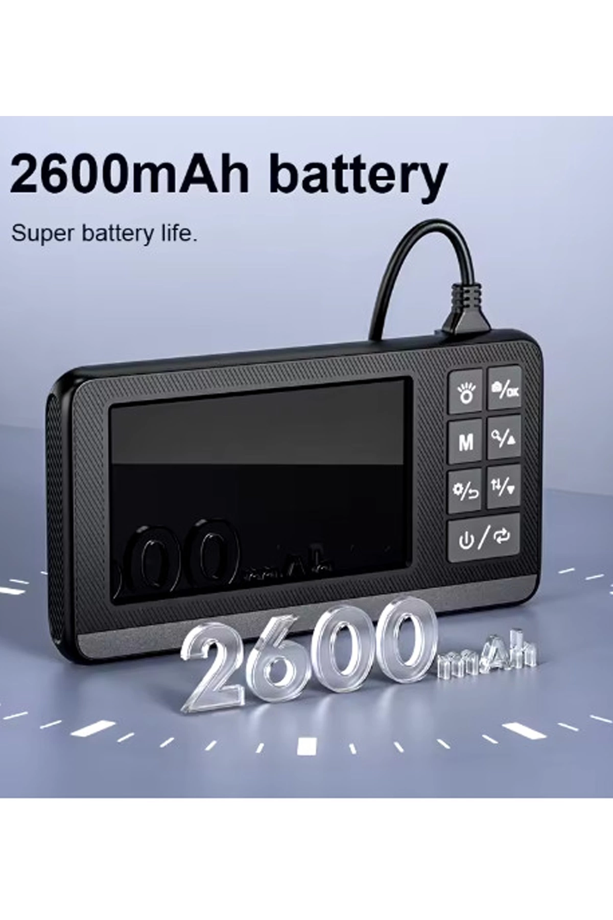 Ekranlı Çift Kameralı 10 Mt Sert Kablo Endoskop Kamera 8 Mm 4.3 Inc Hafıza Kart Destekli