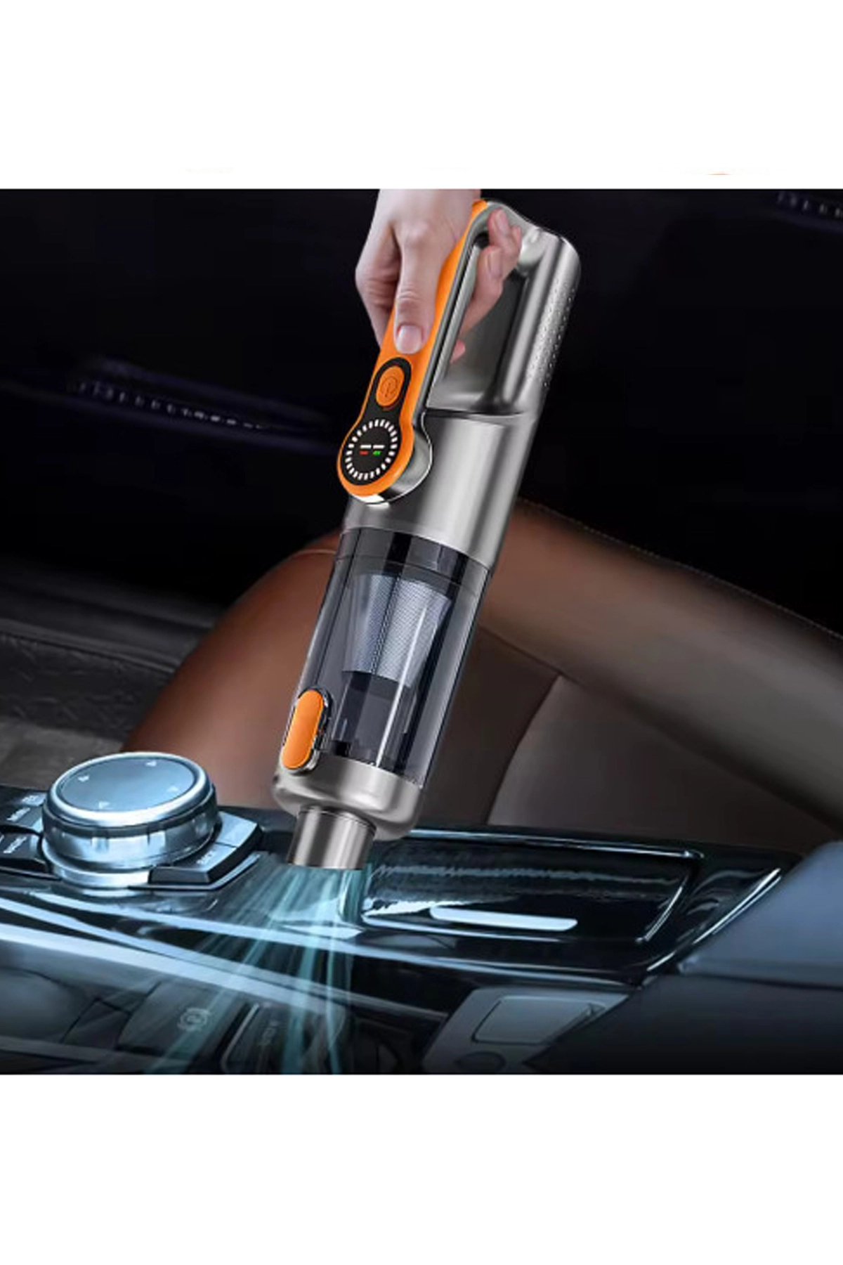 Işıklı Araç Süpürgesi Kablosuz 22.000 Pascal Çekim Gücü Vakum Ve Üfleme 2in1 10başlık Metal Filtreli