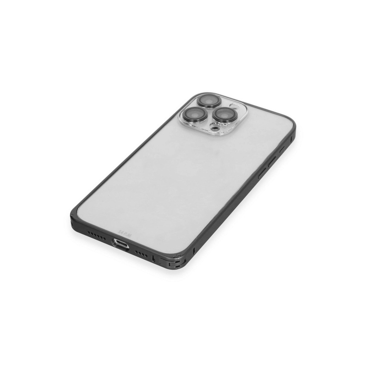 Joko İphone 15 Pro Max Metal Bumper Mat Kapak - Siyah