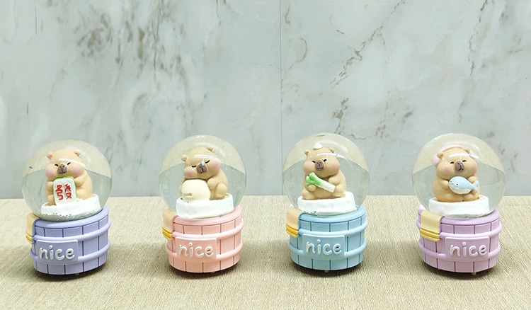 Kapibara Tasarımlı Işıklı Kar Küresi Alk5022