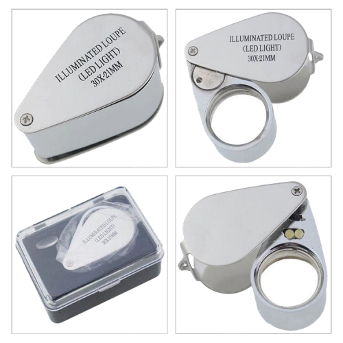 Kontrol, Için Özel Kutulu Metal Işıklı Lup 30x21