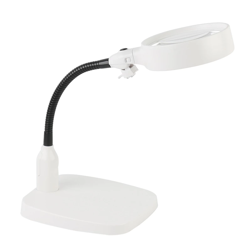 Masaüstü 10x Led Işıklı Büyüteç Okuma El Sanatları Onarım Büyüteç 7765