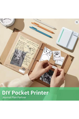 Mini Taşınabilir Yazıcı 13 Rulo Kağıtlı Mürekkepsiz Etiket Yazıcısı Mini Termal Yazıcı