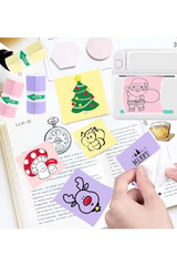 Mini Taşınabilir Yazıcı 13 Rulo Kağıtlı Mürekkepsiz Etiket Yazıcısı Mini Termal Yazıcı