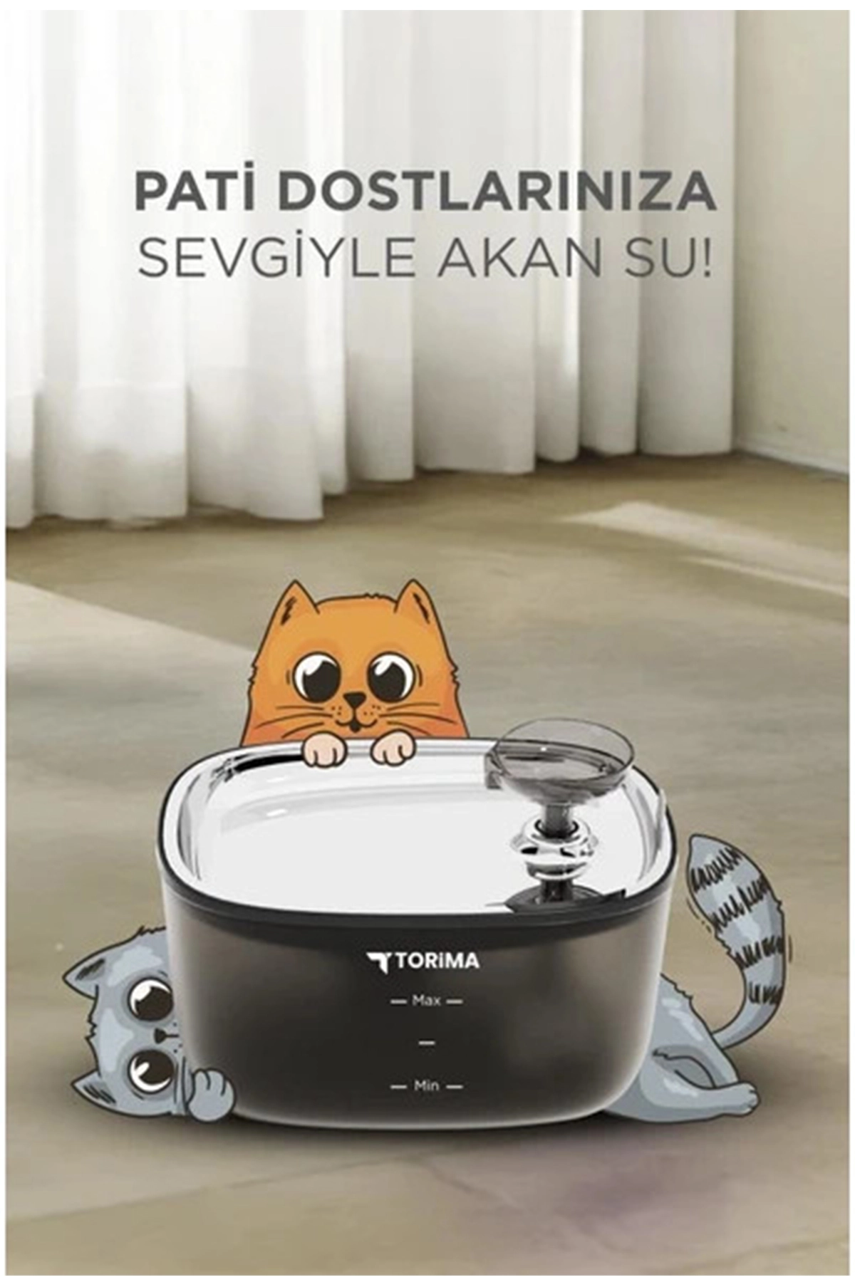 Otomatik Filtreli Kedi Köpek Su Pınarı Su Çeşmesi Ultra Sessiz Su Şelalesi 2.5lt