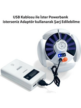 P-038 Solar Güneş Enerji Ve Usb Sarjli 5 Kanatlı