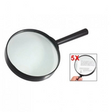 Plastik Siyah Yuvarlak Kolu 100mm Dia Büyüteç 5x Büyüteç
