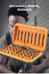 Profesyonel Tornavida Seti 40 Parça Çok Uçlu Kapsamlı Tamir Seti Gri