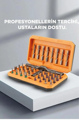 Profesyonel Tornavida Seti 40 Parça Çok Uçlu Kapsamlı Tamir Seti Gri