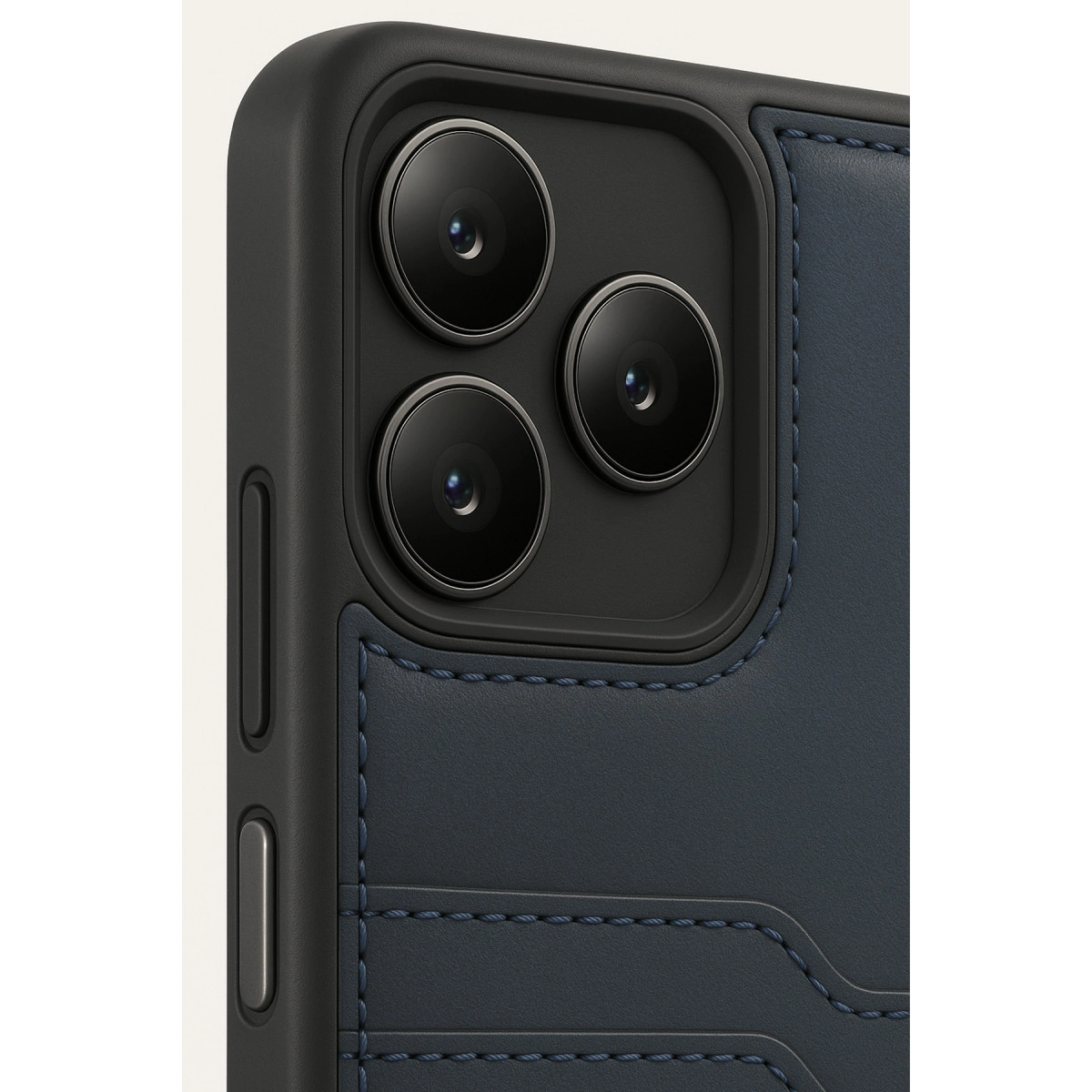 Realme Note 50 4g Kılıf Sara Kartvizitli Deri Kılıf - Lacivert