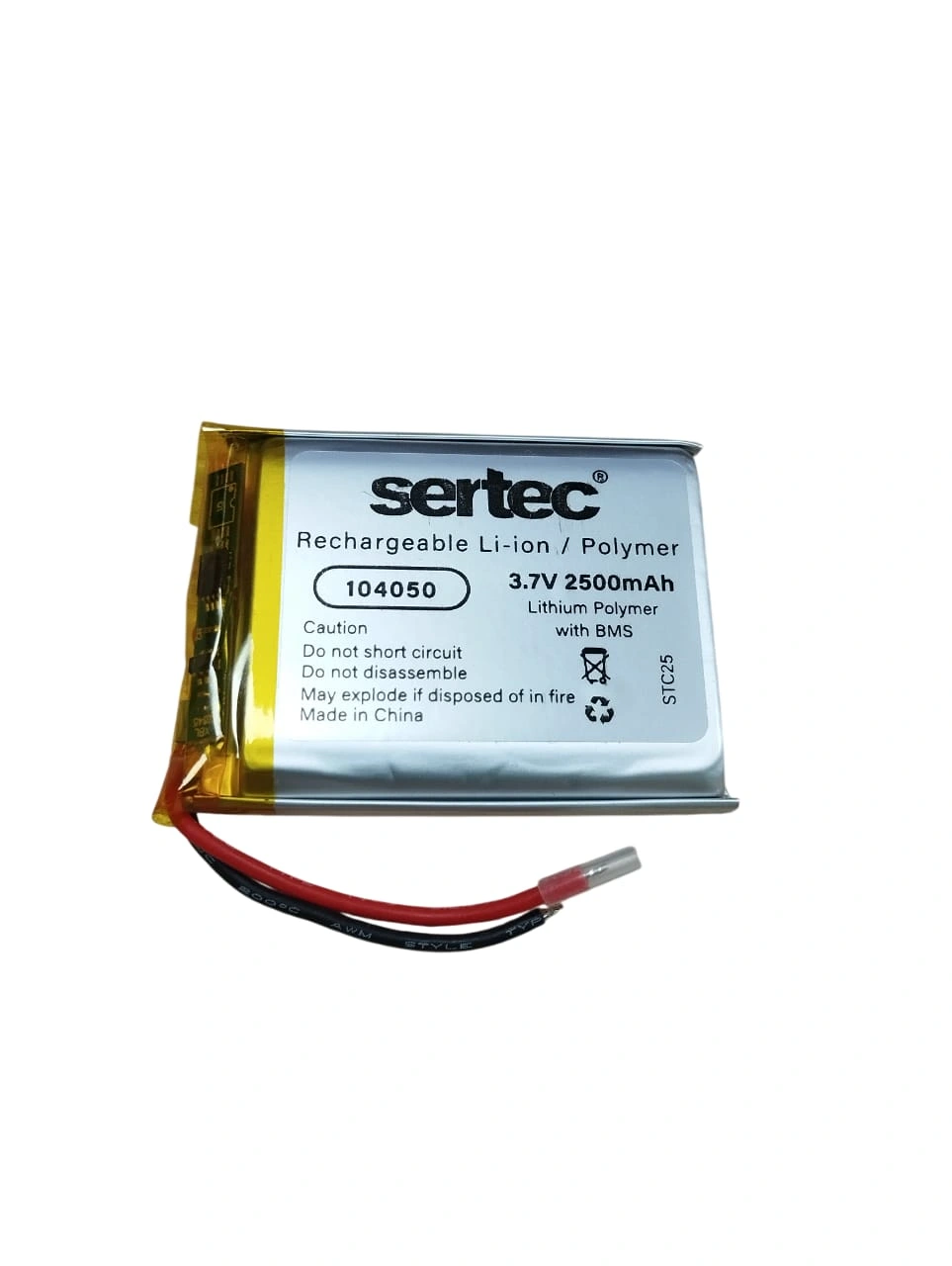 Sertec Pil boyutu : En : 40 mm Boy : 50 mm Yüksekl Sertec 104050 3.7v 2500mah Li-polymer Pil (dev...