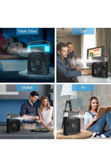Taşınabilir Işıklı 5 Spreyli Vantilatör Buzlu Buharlı Vantilatör Mini Fan Nemlendirici