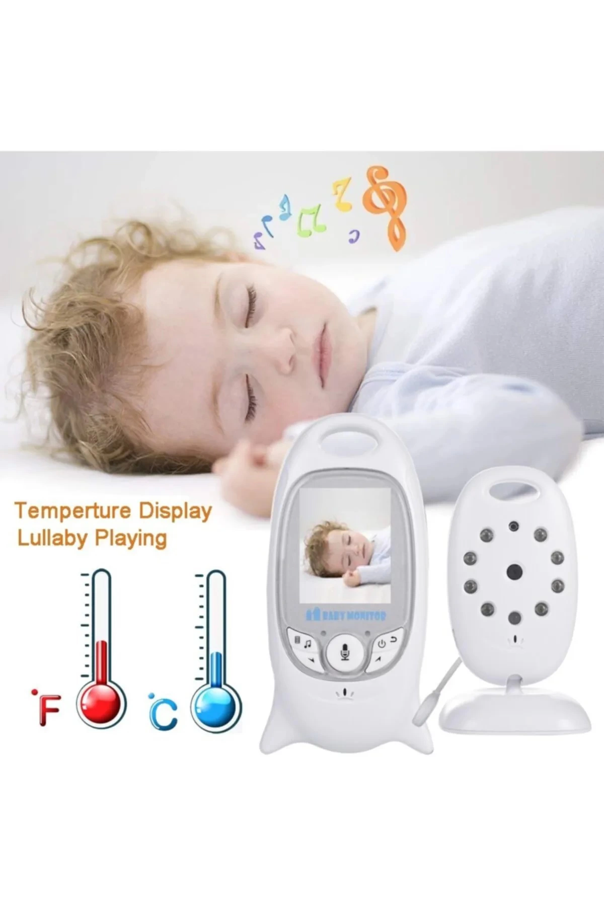 Vb-601 Kameralı Bebek Monitörü Net Görüntü Gece Görüşlü