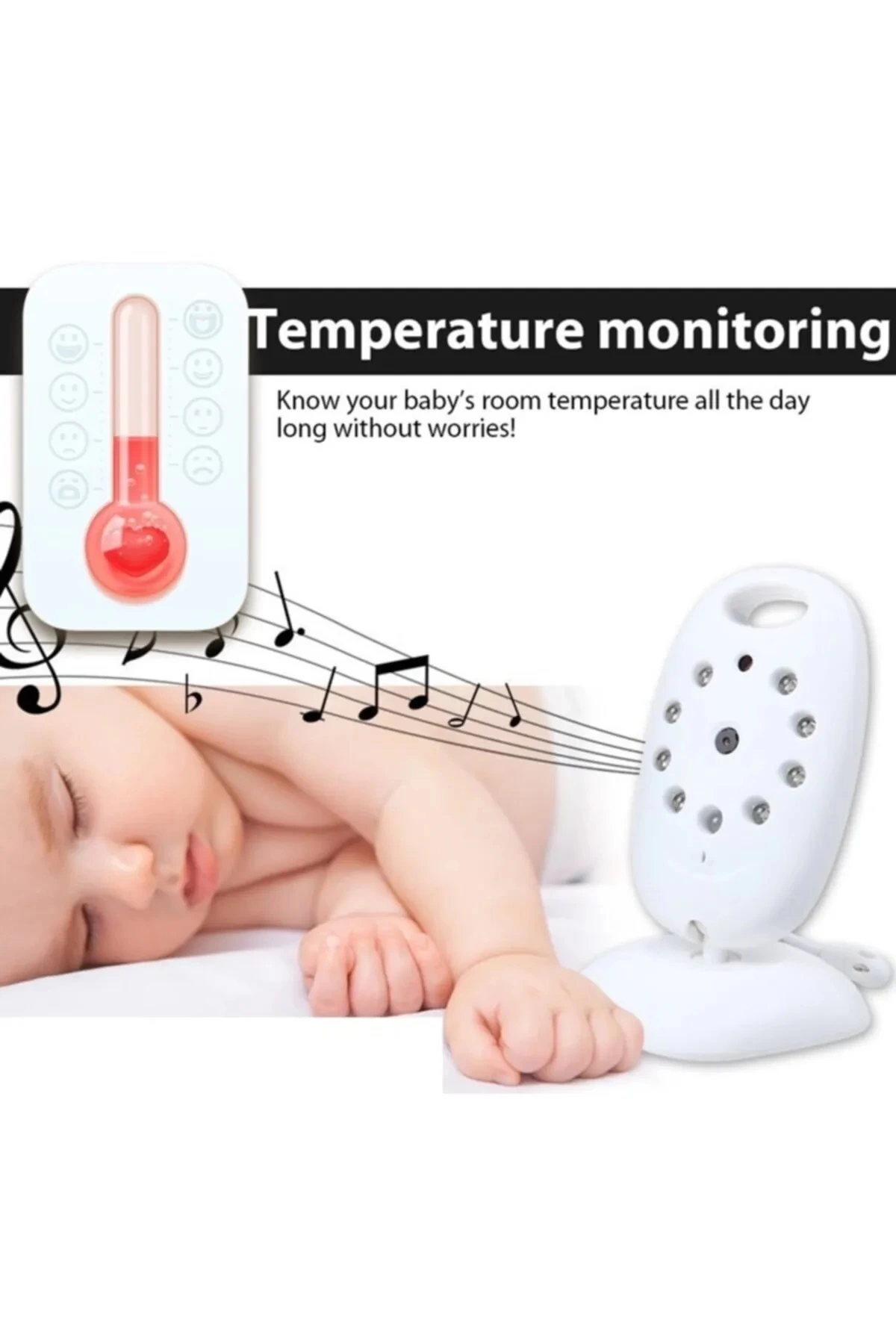 Vb-601 Kameralı Bebek Monitörü Net Görüntü Gece Görüşlü