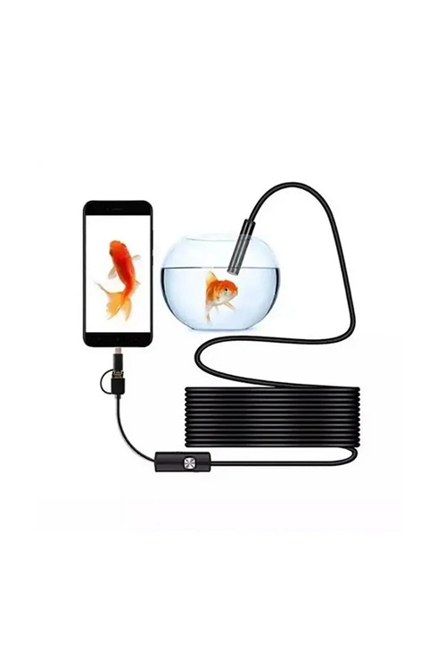 Vtn-02 Endoskop Yılan Video Kamera Led’li 2 Metre 7 Mm Sert Kablo Su Geçirmez