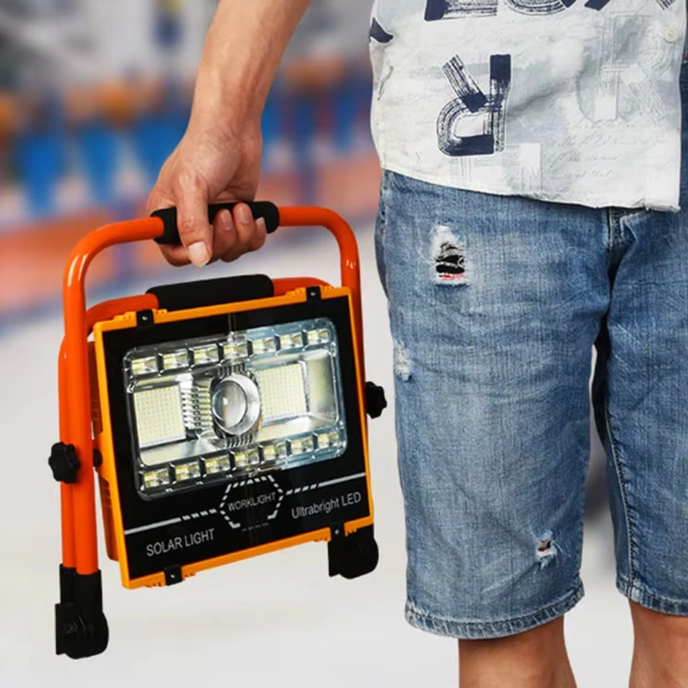 Wt-734 P70 Led Solar Panel Şarjlı Taşınabilir Projektör (176 Smd + Yan Led)