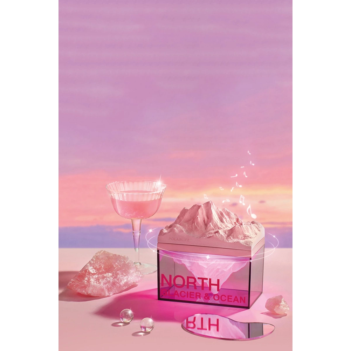 Z4 Kuzey Okyanus Temalı Gece Lambası Özellikli Bt Kablosuz Hoparlör - Pembe