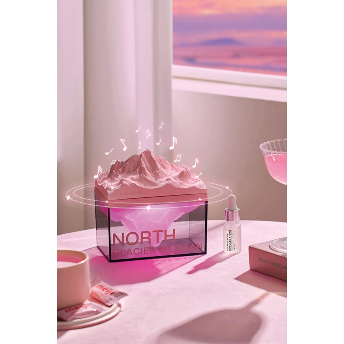 Z4 Kuzey Okyanus Temalı Gece Lambası Özellikli Bt Kablosuz Hoparlör - Pembe